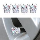 4x Universal Car Rhinestone Crown Wheel Tire Valve Caps Tyre Rim Stem Air Cover