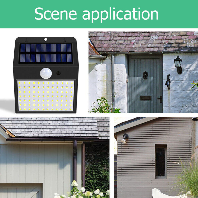 Solar Outdoor LED Wall Lamp PIR Motion Sensor Sunlight Garden Decor (White)