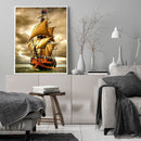 DIY Oil Paint by Numbers Sailboat Hand Painted Coloring Picture Gift Home Decor