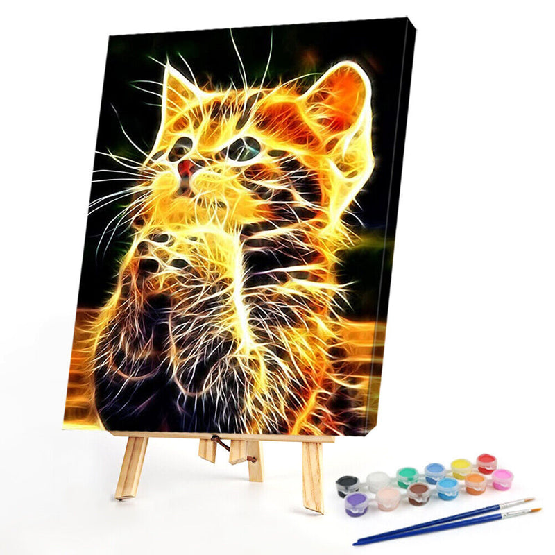 Cute Cat Oil Paint by Numbers Hand Painted Frameless Picture Home Ornament Ki