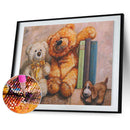 5D DIY Full Drill Round Shape Cartoon Bear Rhinestone Diamond Drawing Home De