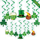 St Patricks Hanging Supplies Set Shamrock Lucky Garland Banner and Swirls