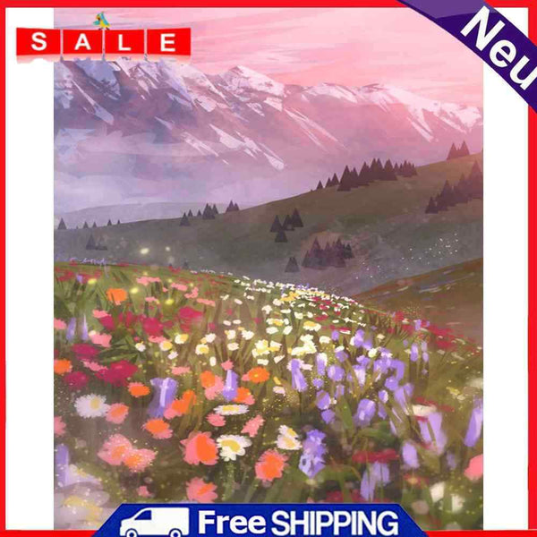 Flower Landscape Oil Paint By Numbers DIY Canvas Set Oil Paint Drawing No Frame