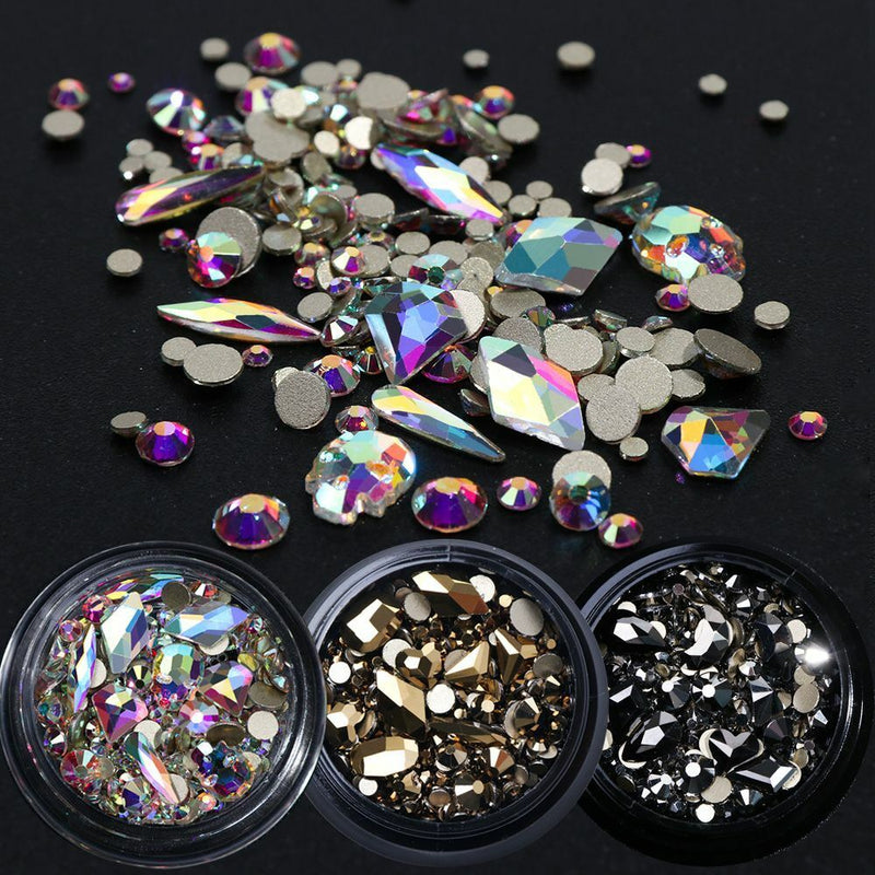 art Decor Glitter Glass Nail Art Rhinestones Flatback Rhinestone Bottom Crystal