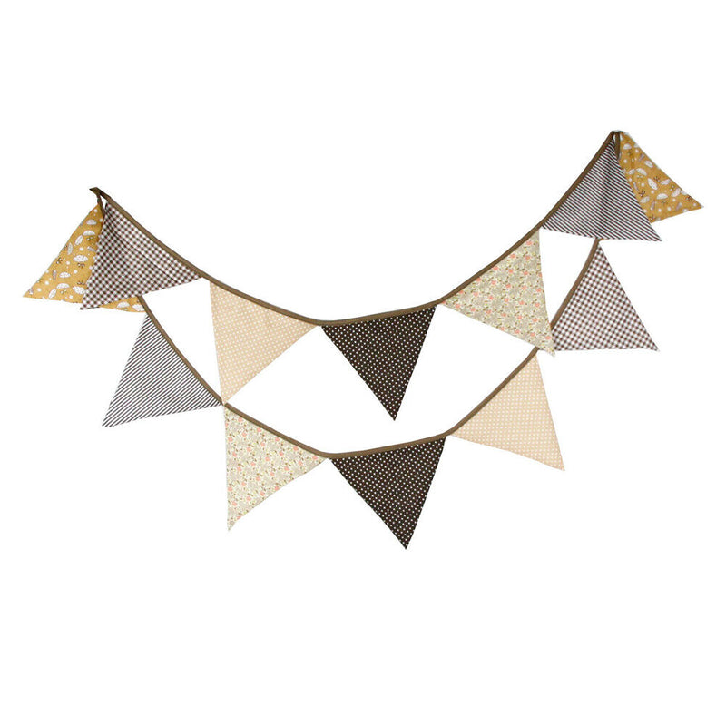 12 Flags 3.2m Cotton Pennant For Party Wedding Pennant  Decor Coffee