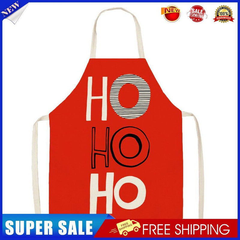 HO Print Linen Apron Kitchen Waterproof Home Cooking Bib Pinafore (68X55CM)