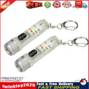 2pcs Mini Torch Flashlight USB Rechargeable Keychain Lamp (Fluorescence) Newly
