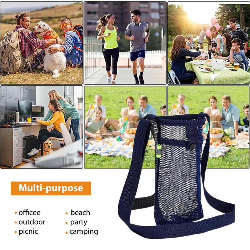 Water Bottle Carrier Bag with Adjustable Shoulder Strap Universal Bottle Sl