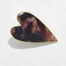 European Peach Heart Shape Earrings Fashion Design Acetate Plate Women Ear Stud