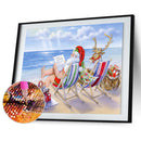 Diamond Painting Santa at the Beach Full Round Drill Rhinestone Picture