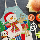 Merry Christmas Linen Apron Durable Washable Neck Apron Kitchen Accessories