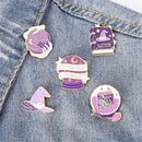Magic Hat Moon Star Cartoon Brooch Witch Enamel Pin Badge DIY Decoration