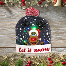 Glowing Knitted Christmas Hat Lights Knitted Santa Claus Decoration for Kids