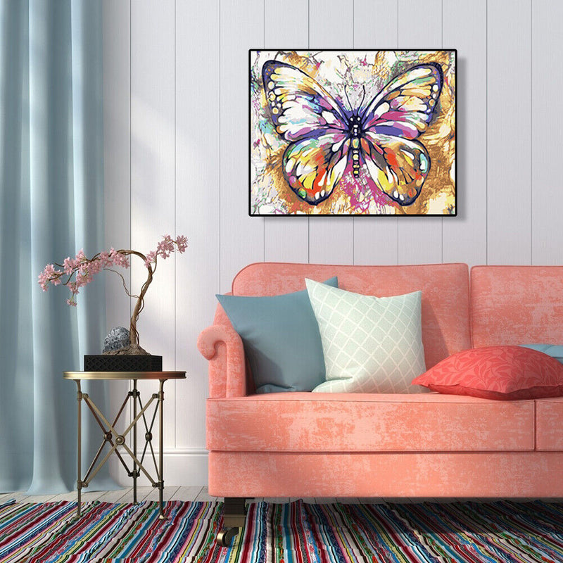 40x50cm Wall Art Butterfly Picture Paint On Canvas DIY Digital Oil Painting