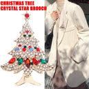 Fashion Cute Christmas Tree Star Crystal Women Charm Brooch Pin Jewelry Gifts~