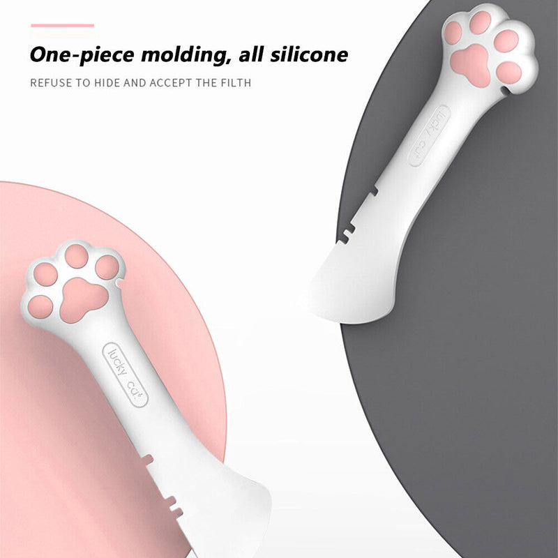 Multifunction Pet Canned Spoon Jar Opener Cat Dog Food Scoop Feeder (White)