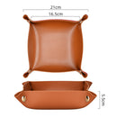 Desktop Organizer Folding Storage Box Leather Tray for Dice Key Coin (D) Newly