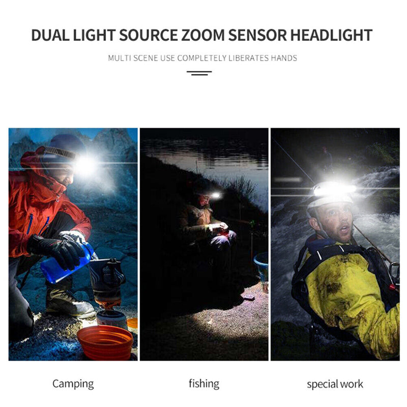 LED Headlamp 6 Modes Waterproof Flashlight for Running Camping Fishing Newly
