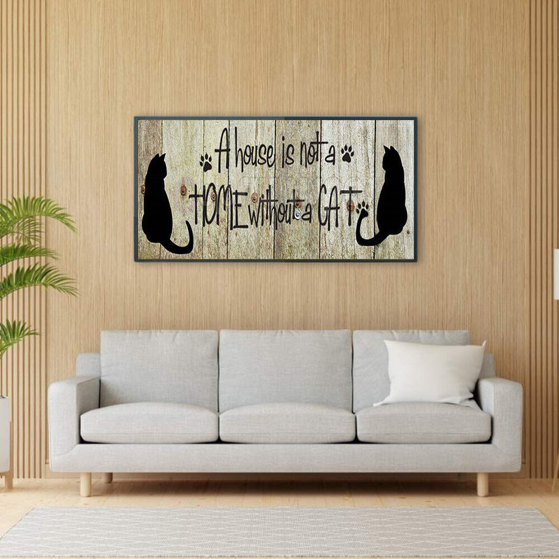 Cat Frameless Picture Oil Paint By Numbers Hand Painted Picture for Living Room
