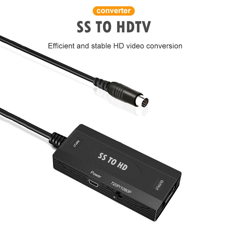 For Sega Saturn Console HD Adapter SS to HDMI-compatible Converter w/ USB Cable
