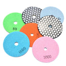 7Pcs 4"Diamond Dry Flexible Polishing Pads Sharp Type Granite Stone Sanding D LR
