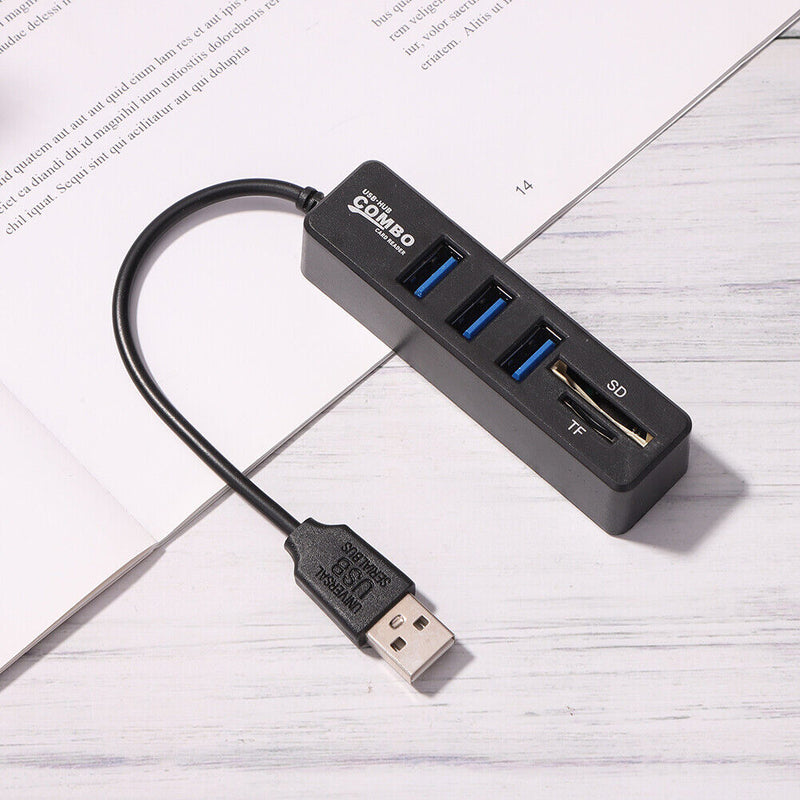 USB 2.0 HUB Adapter Multiple USB Splitter Power Hub Card Reader (5 Ports)