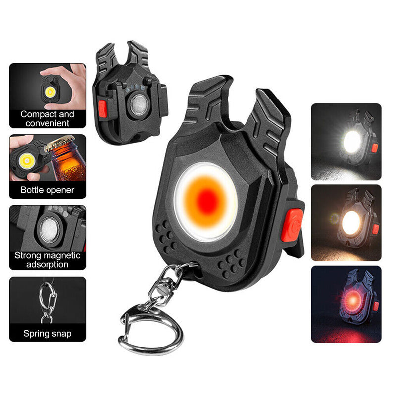 Portable Mini COB LED Flashlight, Keychain, Handy Lamp, Carbine