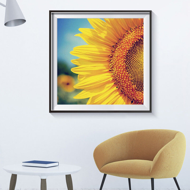 5D Diamond Painting Half Sunflower Full Round Drill DIY Picture Home Decorations