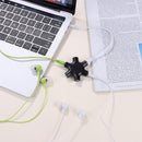 3.5mm Earphone Headphone Audio Splitter 1 Male to 5 Female Adapter (Black)