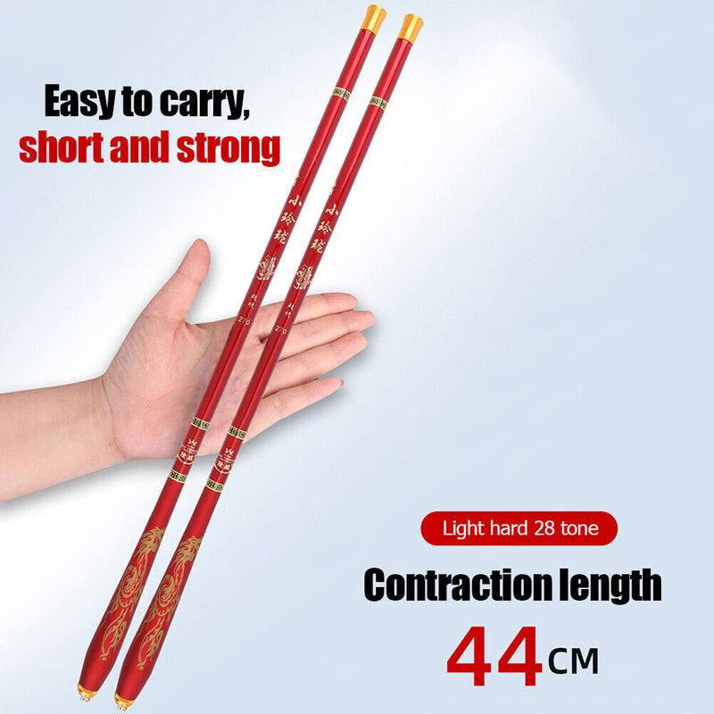 Telescopic Spinning Fishing Rod Carbon Ultra Hard Stream Hand Pole (1.8m)