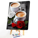 Painting By Numbers Kit DIY Coffee Hand Painted Canvas Oil Art Picture Gift
