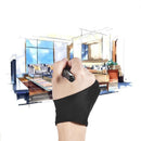 Artist Fingerless Free Size Two Finger Black Drawing Glove Anti-fouling