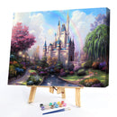 Painting By Numbers Kit DIY Rainbow Castle Canvas Oil Wall Art Picture Orname