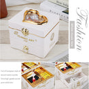 Classic Rotating Dancer Piano Music Box Clockwork Jewelry Boxes (White) Newly
