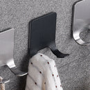 Self-adhesive Stainless Steel Double Hooks Bathroom Shaver Holder Hanger