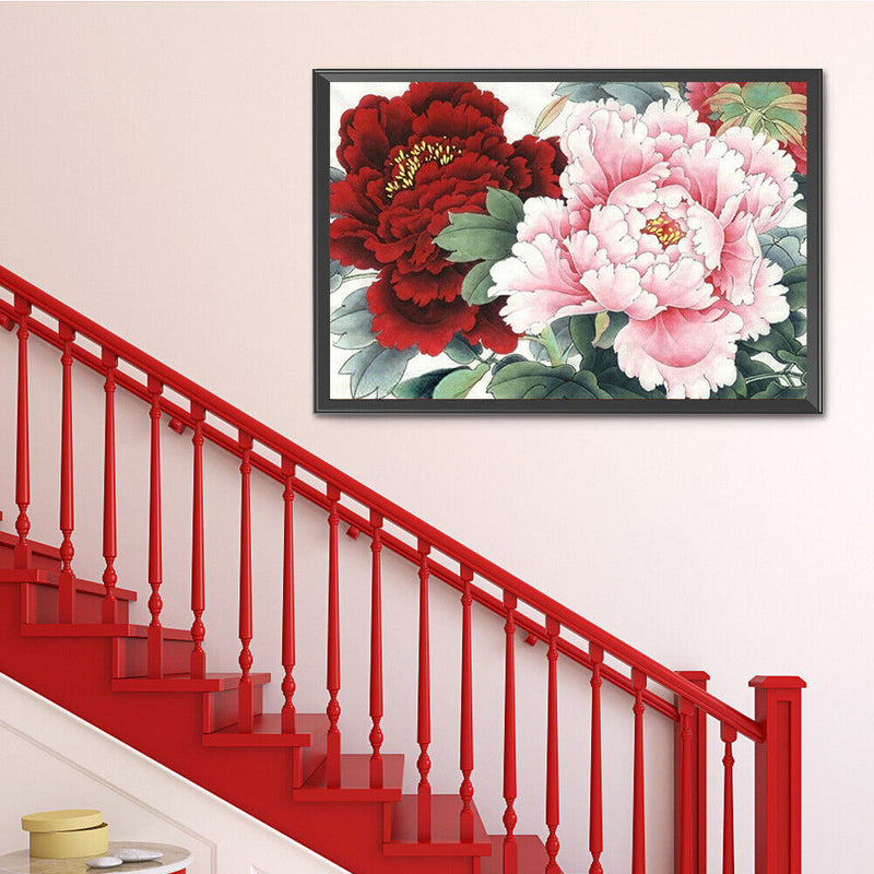 5D Diamond Painting Peony Flower Full Round Mosaic Canvas Picture DIY Home Decor