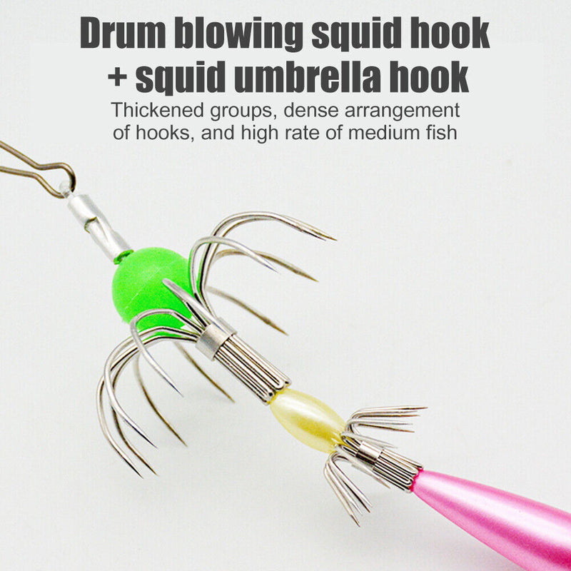 Luminous Fishing Octopus Hook Carbon Steel Squid Umbrella Hook Fishing Equipment