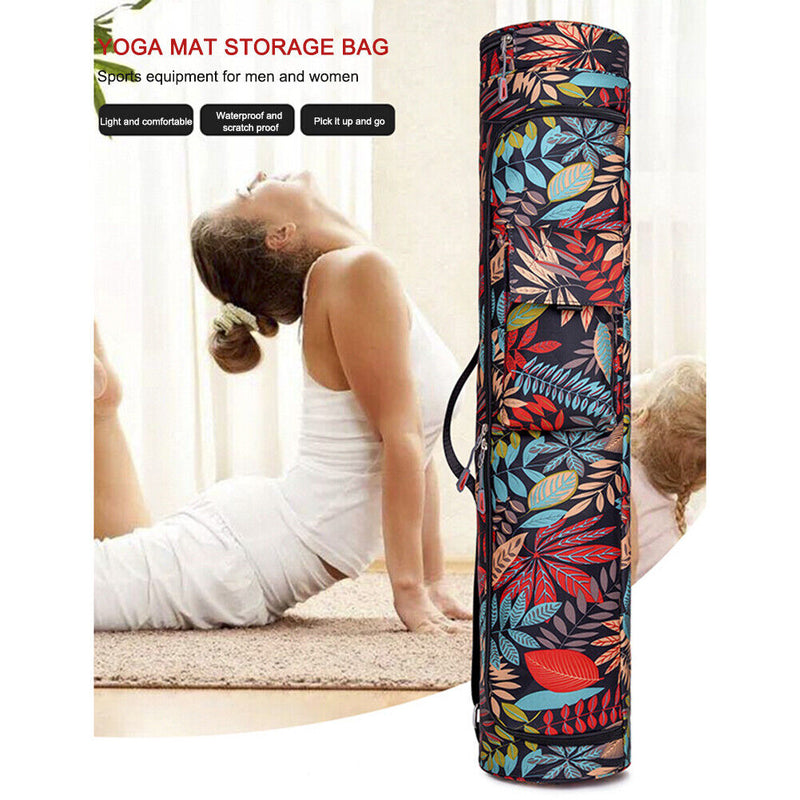 Printed Yoga Mat Bag Pilates Fitness Sports Exercise Pad Carry Backpack (1)