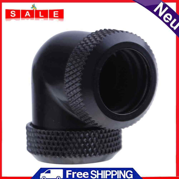 ALLOYSEED 14mm OD Inner Thread G1/4 90 Degree Hose Connector for PC Water Cooling