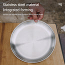 Camping Plate Stainless Steel Tableware Food Container Picnic Dish (17cm) Newly