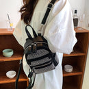 Fashion Rhinestone Backpack Women Crystal PU Small Travel Shoulder School Bags