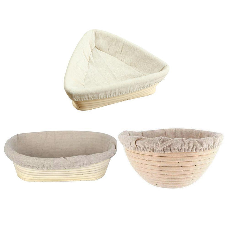 Dough Rattan Basket Bread Proofing Proving Baskets with Cover (Oval 3)