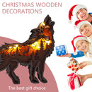Wooden Ornament Battery Powered Hollow Multi-Layer Forest Animal Scene Display