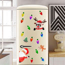 Christmas Magnet Set Refrigerator Magnets Santa Reindeer Tree Reflective Bulb