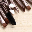 15Pcs Makup Brushes Tool Set Eyeshadow Eye Brush Kits?Brown Coffee?