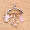 Cute Women Jewelry Badges Pendants Pins Enamel Brooch Pink Hanger Brooches