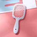 Wide Teeth Air Cushion Combs Scalp Massage Brush Hollow Grid Comb (Pink) Newly