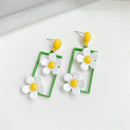 Fashion Flower Women Jewelry Daisy Long Earrings Dangle Earrings Drop Earrings