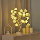LED Rose Flower Tree Light Fairy Table Ornament Lamp Wedding Decor (White) Newly