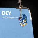 4pcs DIY Full Drill Special Shaped Diamond Painting Swan Shape Keyring Decor